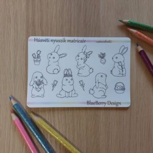 Húsvéti nyuszik színezhető matricaív