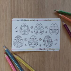 Húsvéti tojások színezhető matricaív