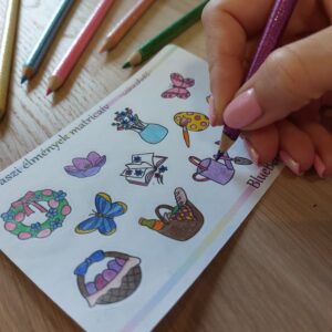 tavaszi élmények matricaív színezhető